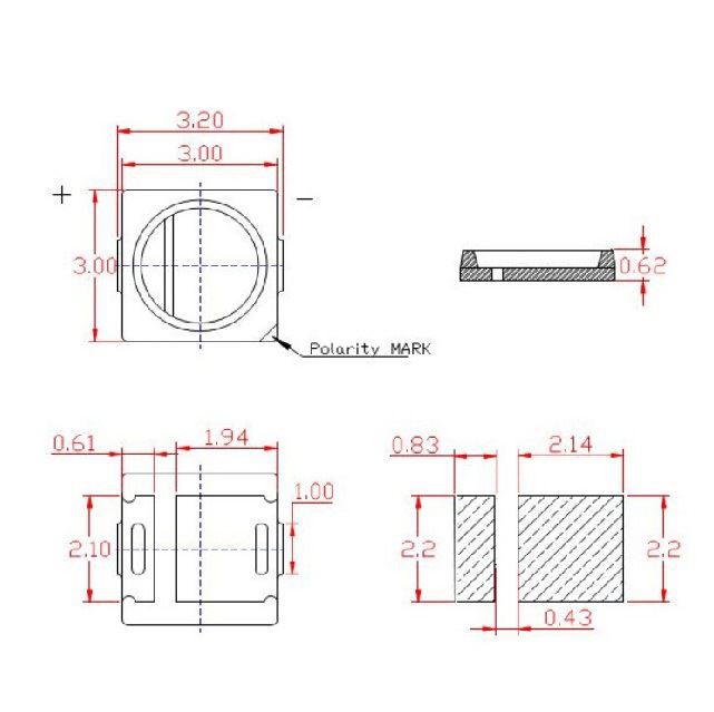 3030 LED SIZE