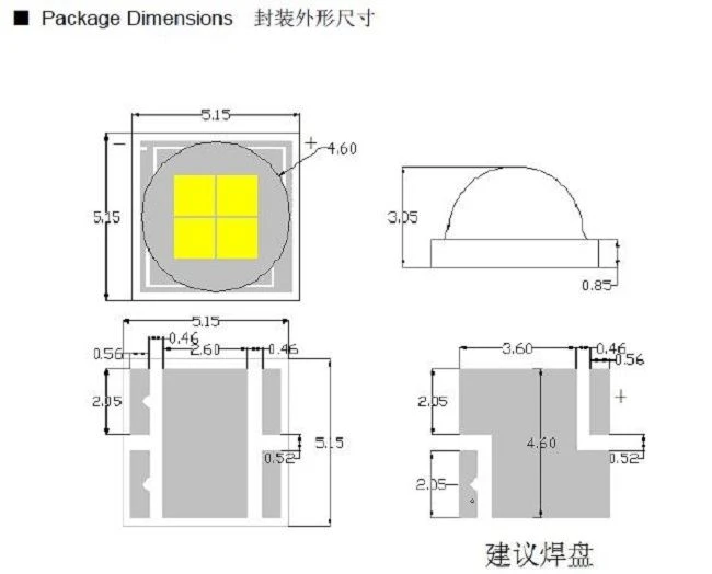 3A 6V sa55MIL led 5050 LED